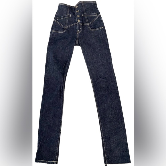 Guess Jeans Authentic Ultra High-Waisted Skinny Jeans Women 23 Stretch Deep Blue - Picture 1 of 9